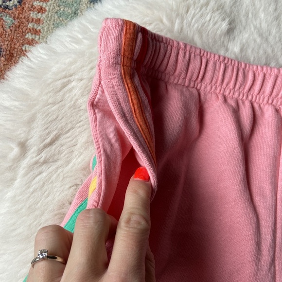 SO rainbow stripe casual sweat shorts lounge sleep Aviator Nation vibes size xs - Picture 6 of 13